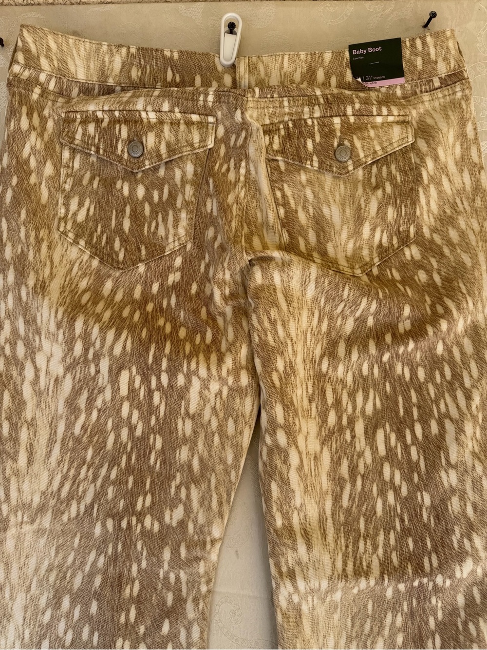 wild fable Deer Print Brown & Cream Spotted Flare Jeans - Picture 9 of 10